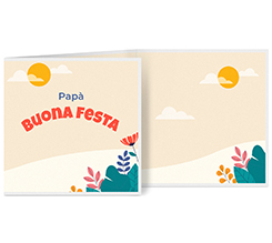 Biglietto a 3 ante quadrato buona festa del papà