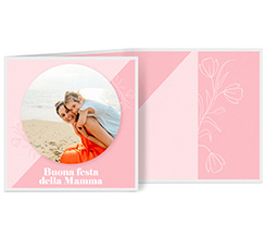 Biglietto 3 ante quadrato per la festa della mamma con foto