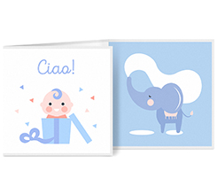 Biglietto a 3 ante quadrato per bambino