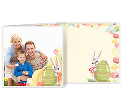 Biglietto a 3 ante quadrato con foto per Pasqua