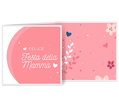 Biglietto a 3 ante quadrato felice festa della mamma con foto