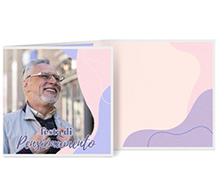 Biglietto a 3 ante quadrato festa pensionamento con foto