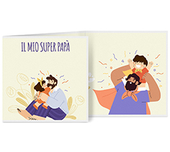 Biglietto a 3 ante quadrato il mio super papà