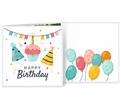 Biglietto di auguri per compleanno a 3 ante quadrato