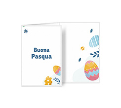 Biglietto a 3 ante verticale auguri di Buona Pasqua
