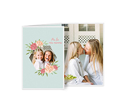 Biglietto a 3 ante verticale con dedica per la festa della mamma