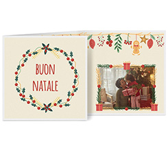 Biglietto a 3 ante quadrato Buon Natale con foto