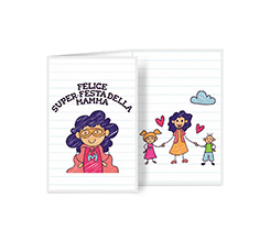 Biglietto a 3 ante verticale per la festa della mamma