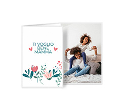 Biglietto a 3 ante verticale ti voglio bene mamma