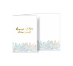 Biglietto a 3 ante verticale felice anniversario di matrimonio
