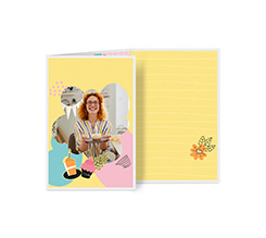 Biglietto a 3 ante verticale per compleanno con foto