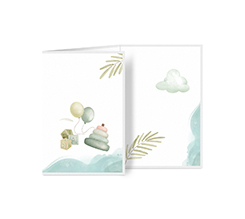 Biglietto a 3 ante verticale auguri per nascita