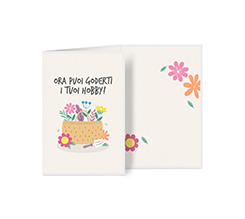 Biglietto a 3 ante verticale hobby in pensione