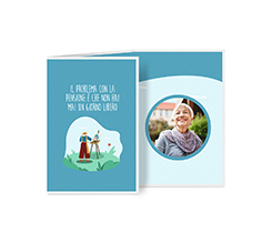 Biglietto a 3 ante verticale auguri per pensione