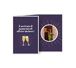 Biglietto a 3 ante verticale per festeggiare la laurea