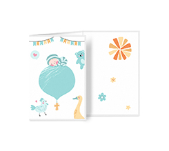 Biglietto a 3 ante verticale per bambini