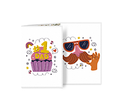 Biglietto a 3 ante verticale grafica per papà