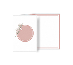 Biglietto a 3 ante verticale cerchio rosa per matrimonio