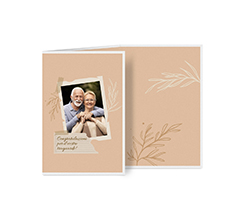 Biglietto a 3 ante verticale anniversario di matrimonio con foto