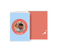 Biglietto a 3 ante verticale auguri papà con foto a cerchio