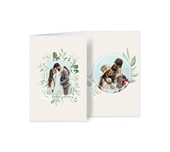 Biglietto a 3 ante verticale cornici foto per matrimonio