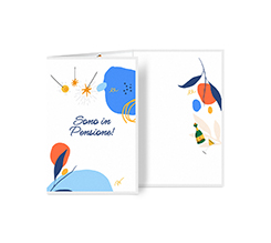 Biglietto a 3 ante verticale sono in pensione