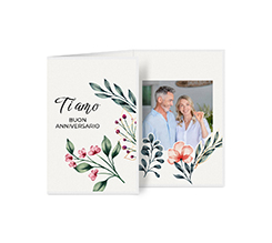 Biglietto a 3 ante verticale anniversario di matrimonio ti amo