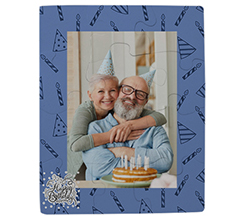 Puzzle Magnetico 24x19 con immagine e grafica per compleanno blue party