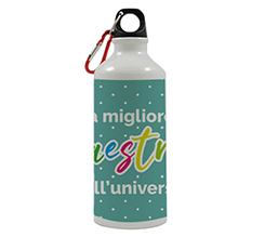 borraccia in alluminio personalizzata con grafica sei la maestra migliore dell'universo