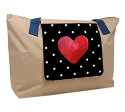 Borsa fashion Cuore con Pois bianchi