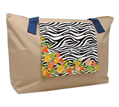 Borsa fashion Zebrato con fiori