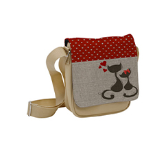 Borsella a tracolla con grafica gattini innamorati