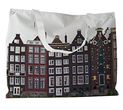 Borsa mare stampata con grafica Amsterdam