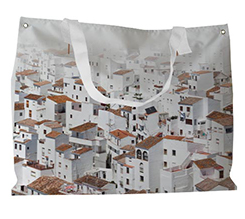 Borsa mare stampata con grafica Casette