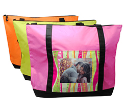 Borsa multiuso per San Valentino con foto e grafica Onde Colorate