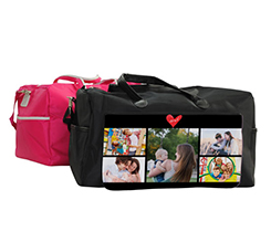 Borsone palestra nero o rosa con grafica collage 5 immagini