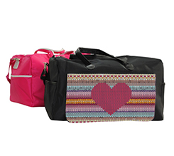 Borsone per palestra nero o fucsia con grafica texture e cuore