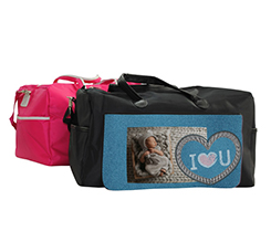 Borsone palestra con foto e grafica cuore con dedica