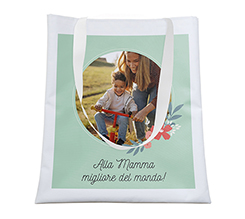 Borsa Shopping per la Festa della mamma grafica Foto con Dedica
