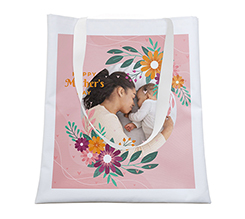 Borsa Shopping per la Festa della mamma grafica Cerchio Foto con Fiori