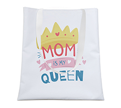 Borsa Shopping per la Festa della mamma grafica Mom is my Qeen
