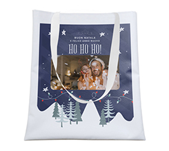 Borsa Shopping per Natale con foto e grafica Alberi Innevati