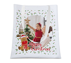 Borsa Shopping per Natale con foto e grafica Renna