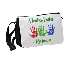 Borsa tracolla piccola per maestra con grafica Dedica