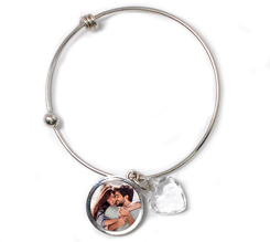 Bracciale personalizzato con ciondolo cuore e foto