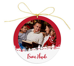 Decorazione in plexiglass con foto e grafica Buon Natale