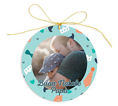 Decorazione in plexiglass con foto e auguri di natale per il papà