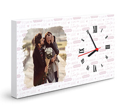 Orologio rettangolare su tela buon san valentino
