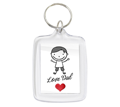 Portachiave Rettangolare in Plastica Love dad bimbo