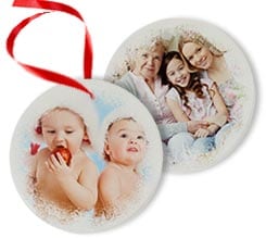 Decorazione natalizia in ceramica tonda